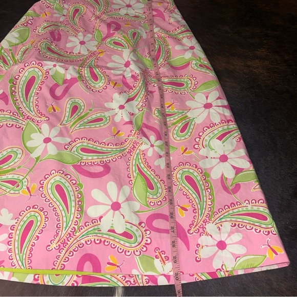 Lilly Pulitzer Size 12 Strapless Dress Pink Green Halter Back - Picture 5 of 9